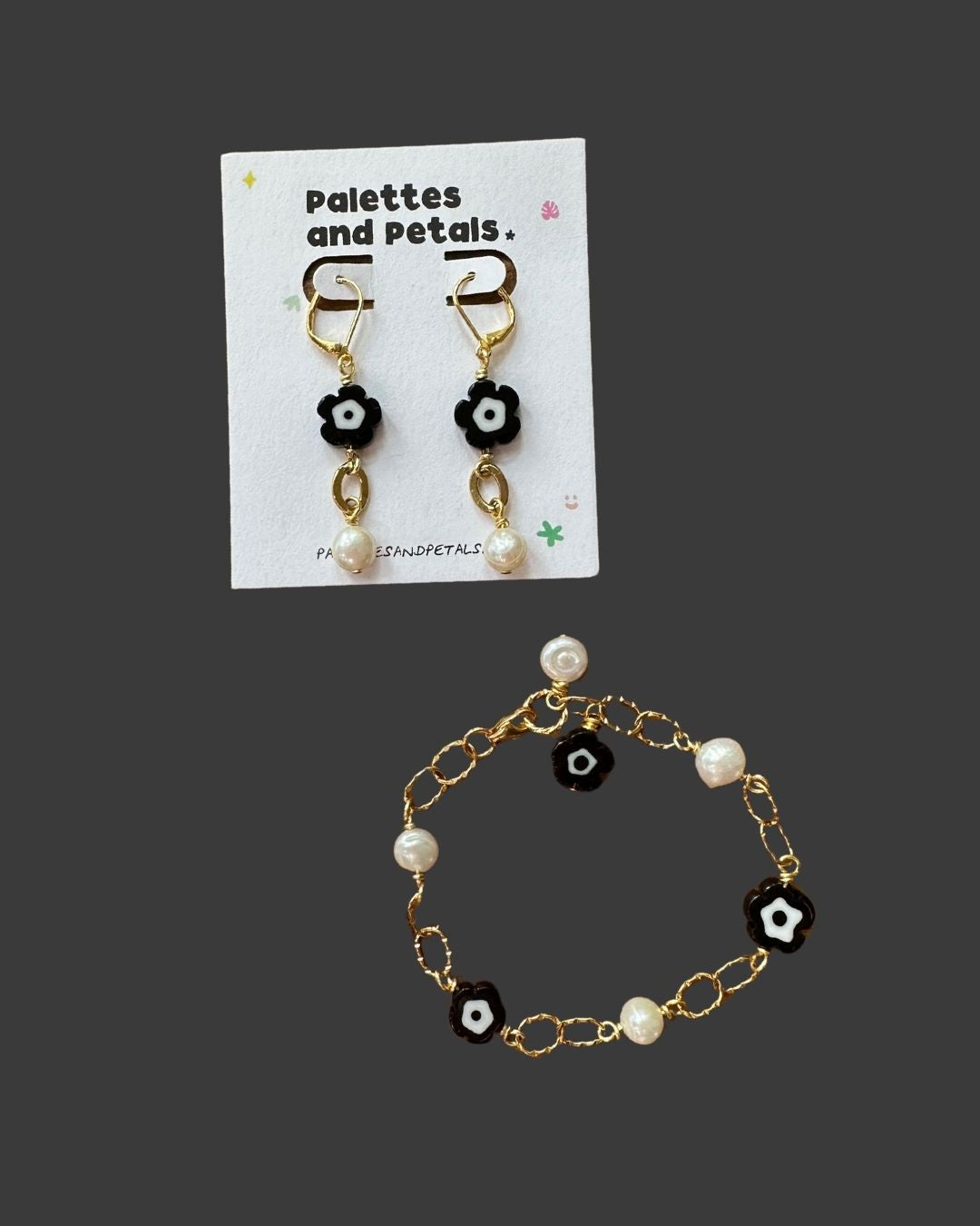Murano Flower Chain Earring and Bracelet Sets