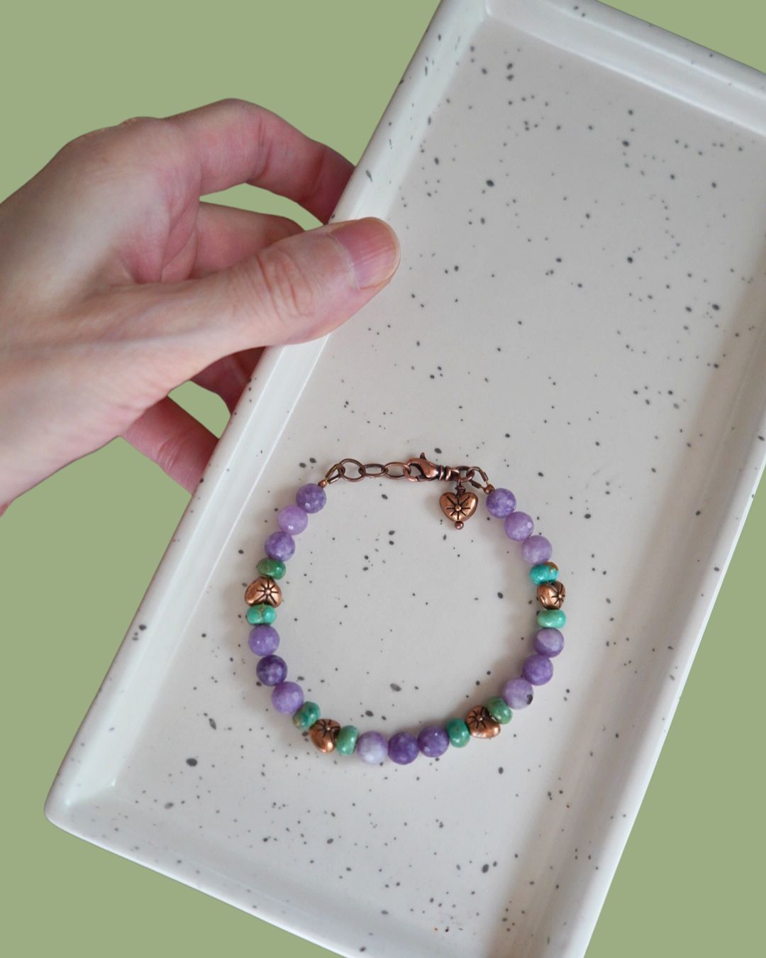 Lepidolite and Turquoise Bracelet