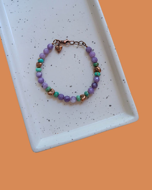 Lepidolite and Turquoise Bracelet