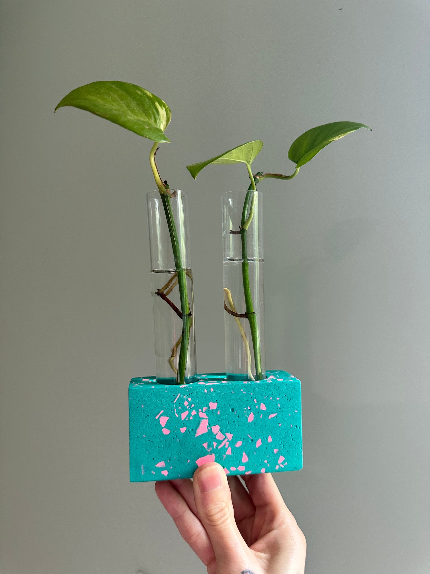 Mini Turquoise & Pink Terrazzo Propagation Holder