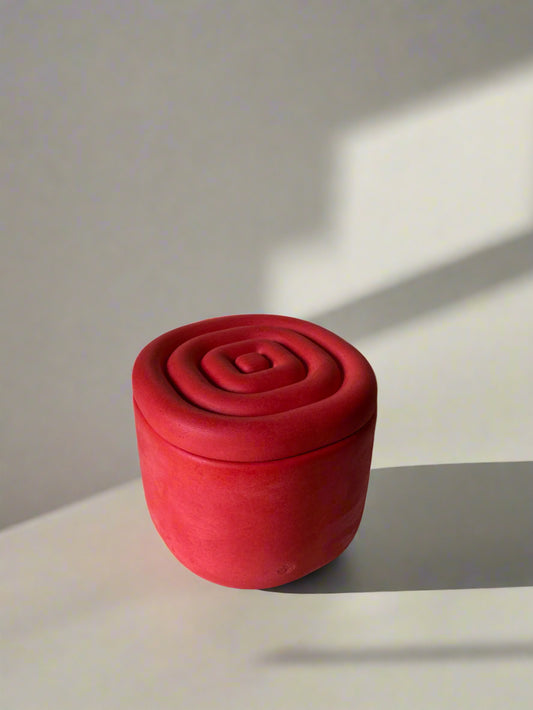 Red Eco-Friendly Geometric Decorative Jar