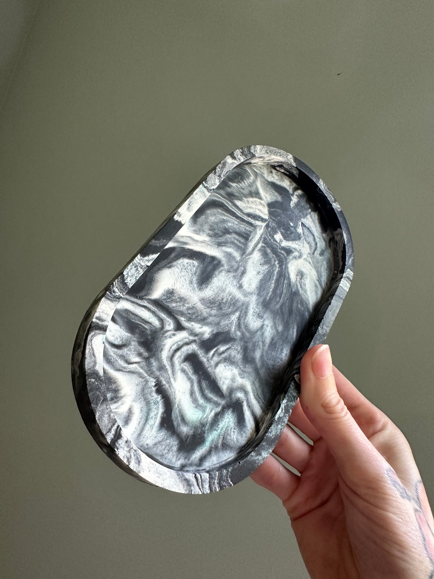 Black and White Swirly Decorative Tray