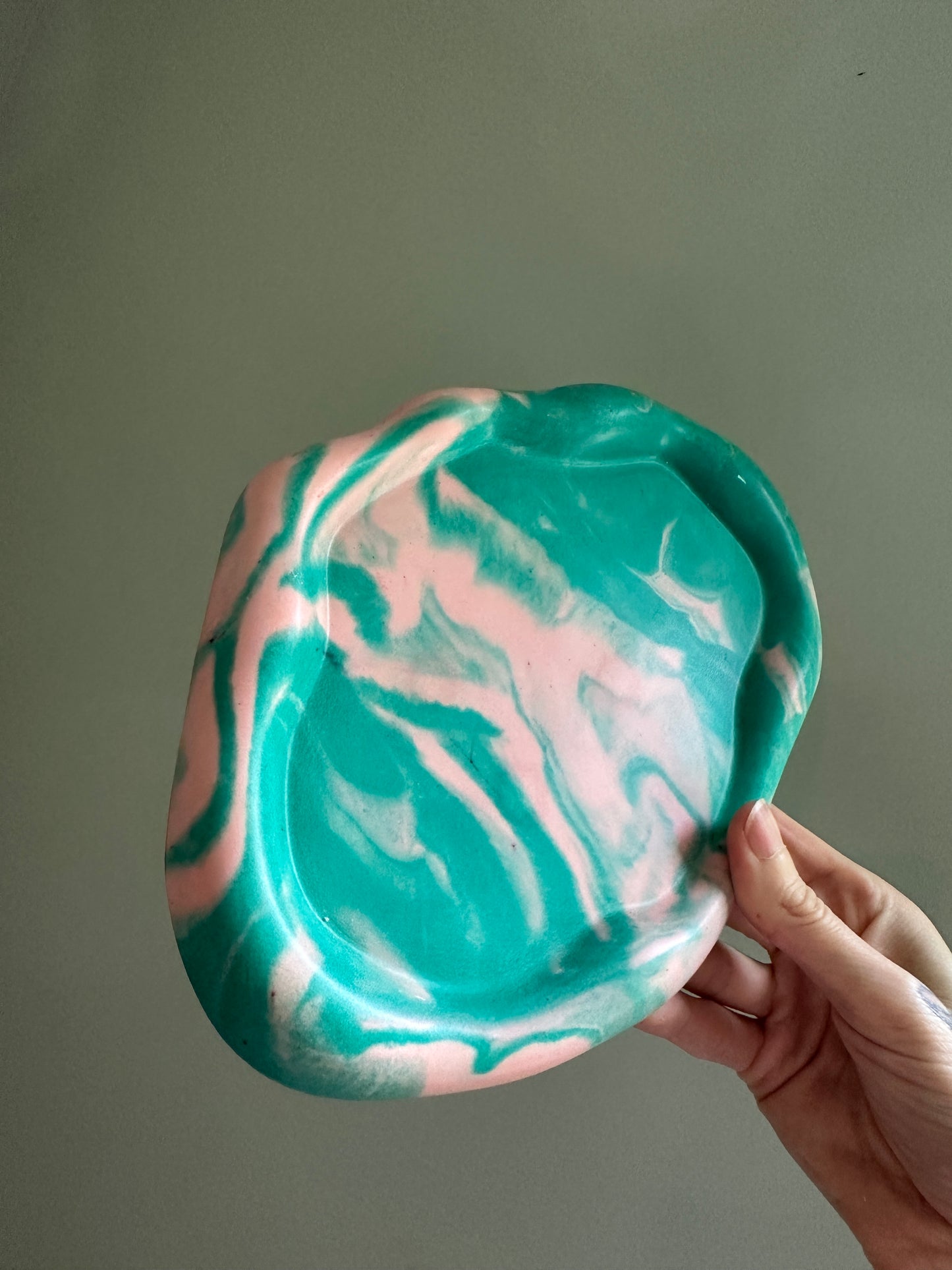 Turquoise and Pink Swirly Tray