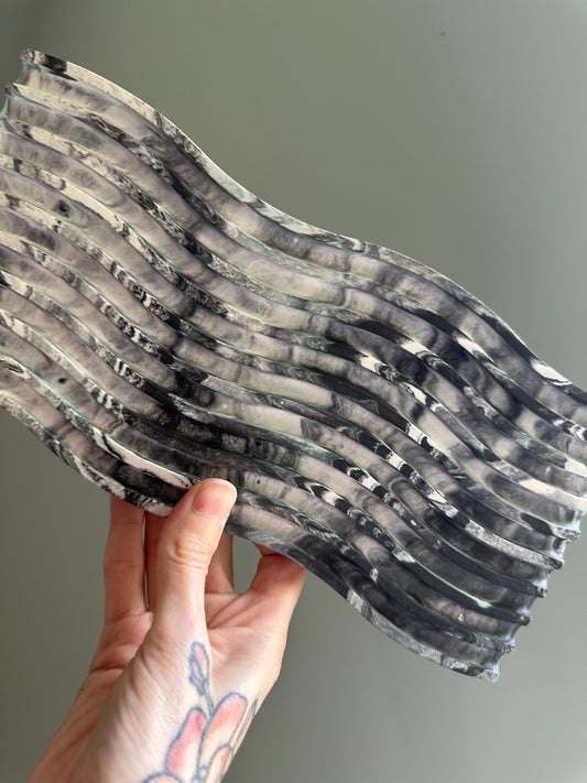 Geometric Squiggle Decorative Tray (black & white)