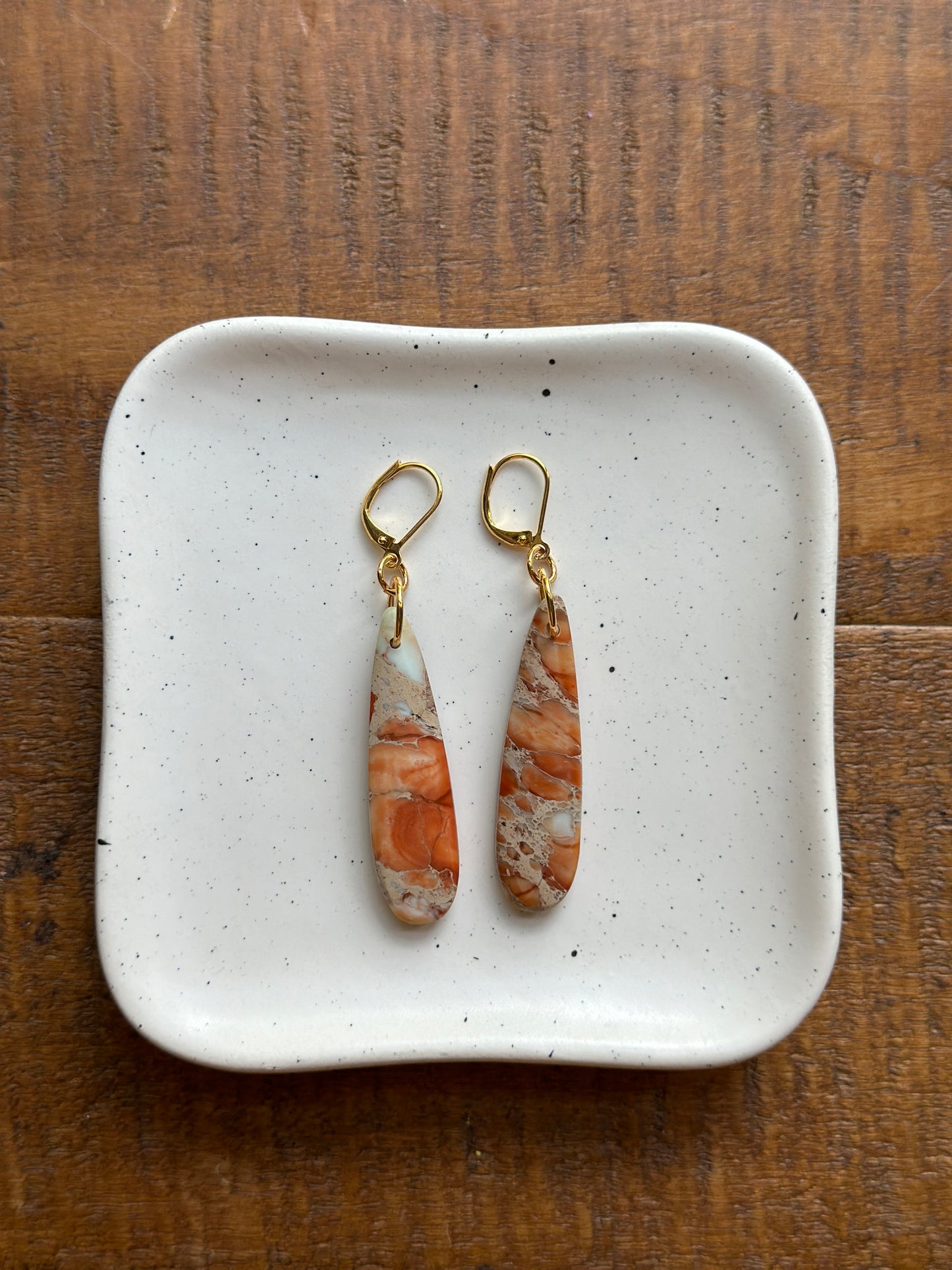 Orange Jasper Gemstone Earrings