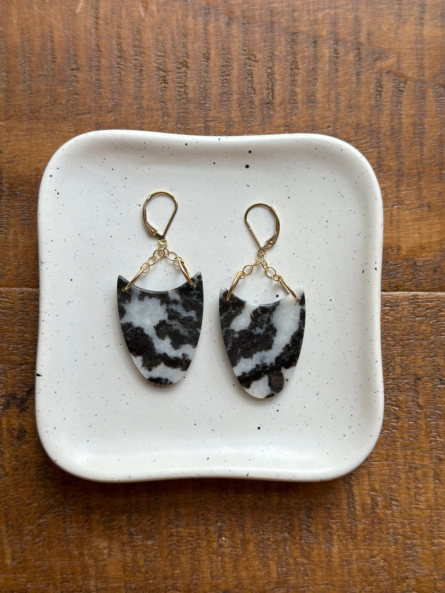Zebra Jasper Gold Filled Earrings