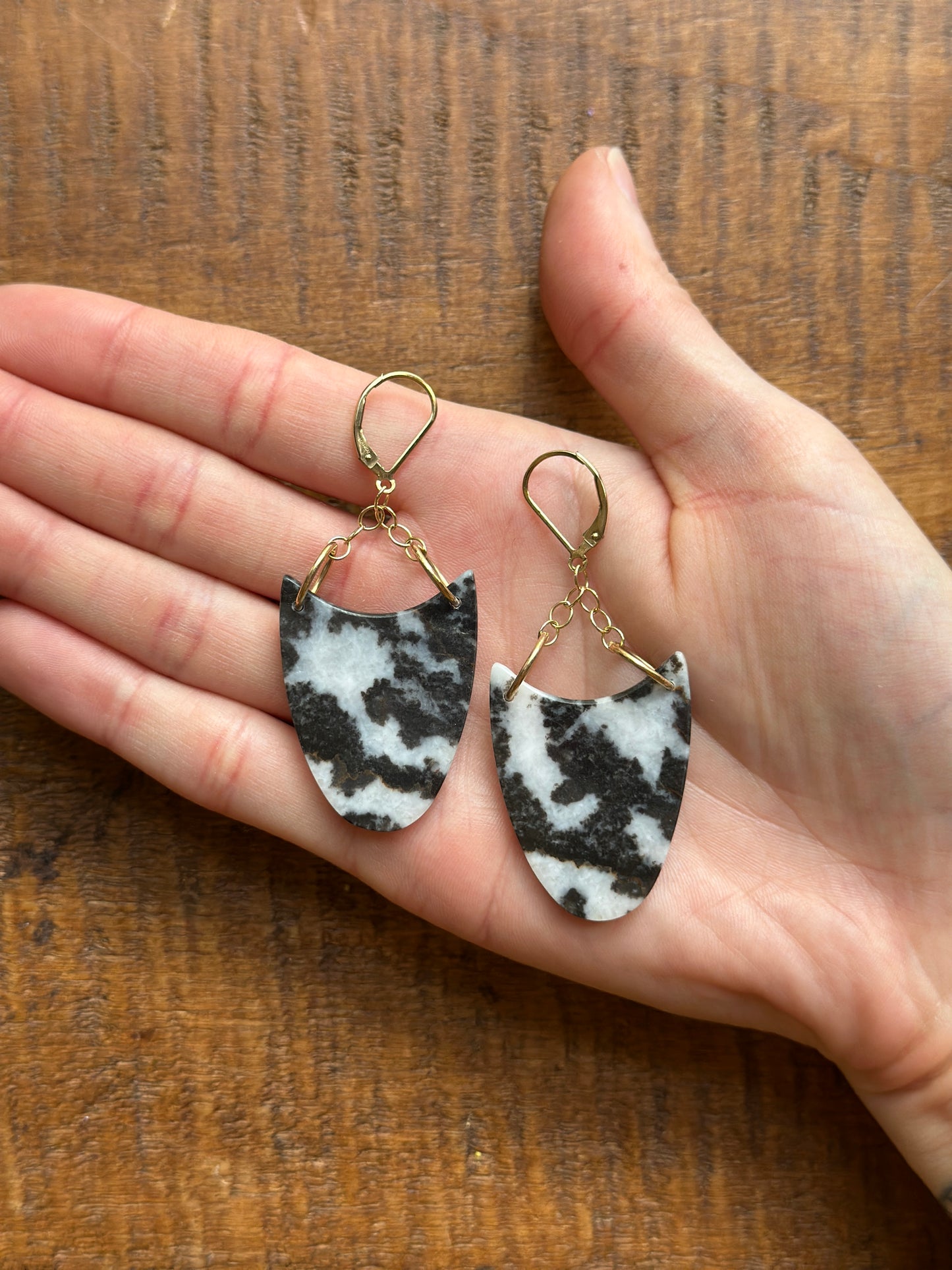 Zebra Jasper Gold Filled Earrings