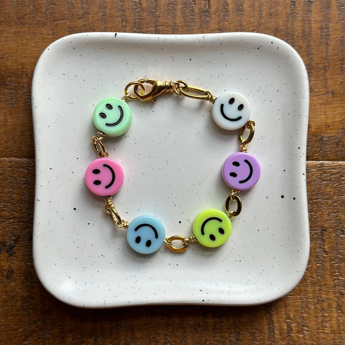 Retro Smiley Face Chain Bracelet