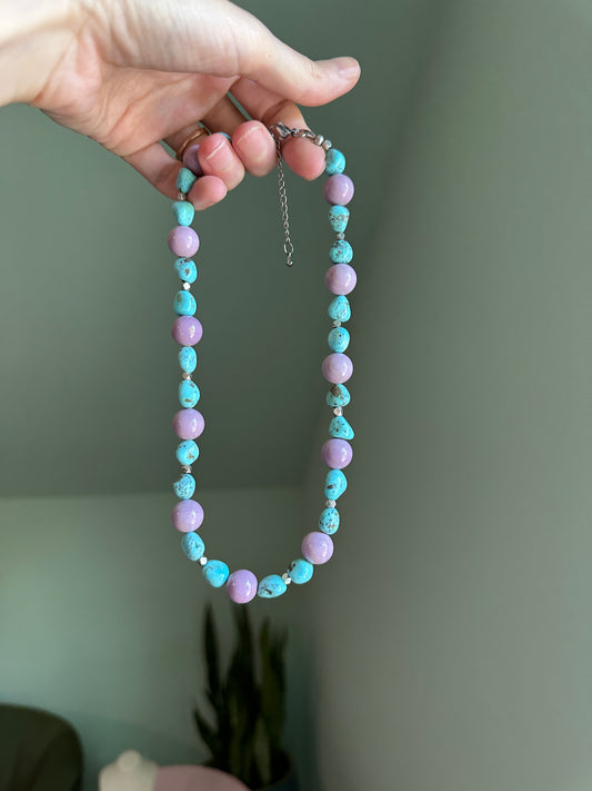 Turquoise & Lilac Dream Choker