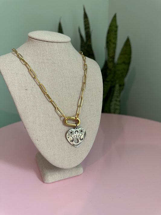 Celestial Heart Carabiner Necklace