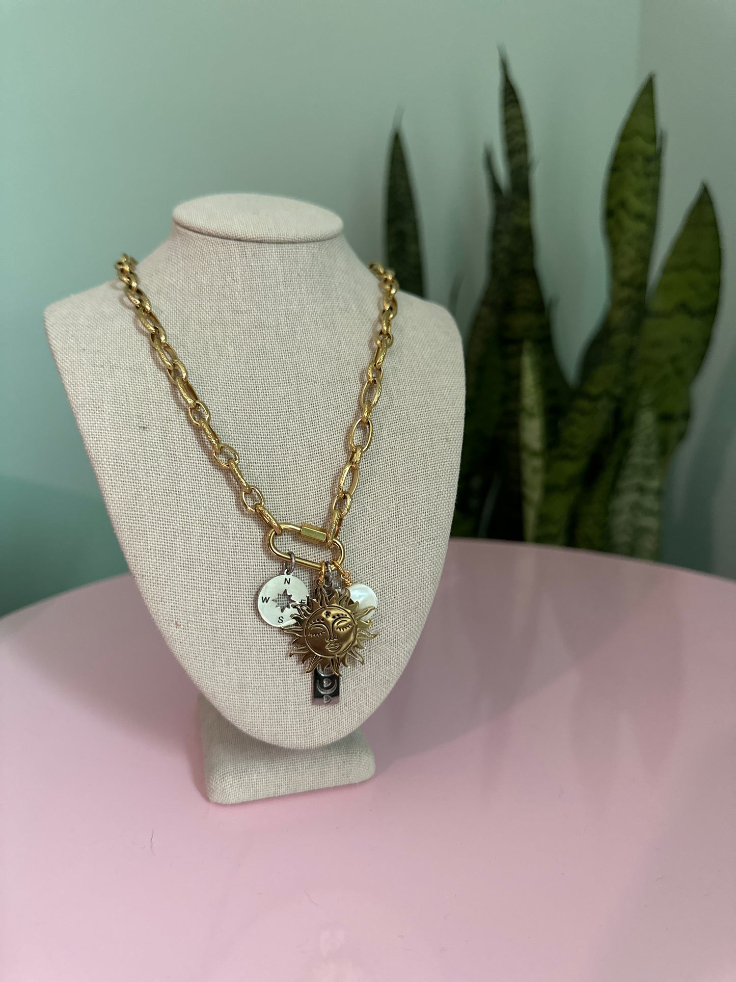 Chasing the Sun & Moon Celestial Charm Necklace
