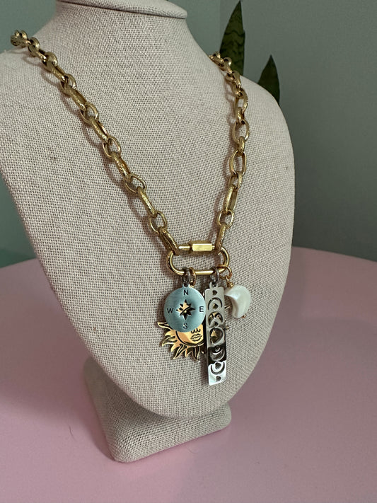 Chasing the Sun & Moon Celestial Charm Necklace