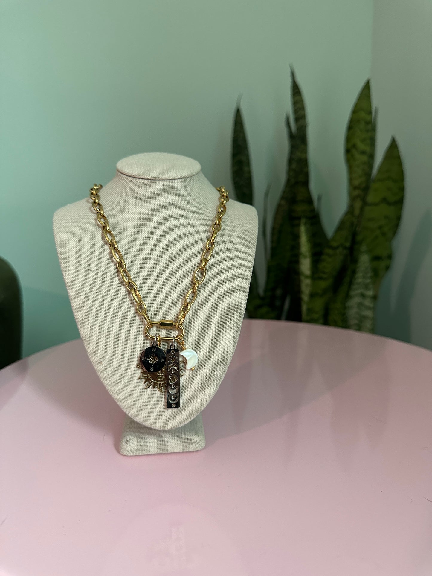 Chasing the Sun & Moon Celestial Charm Necklace