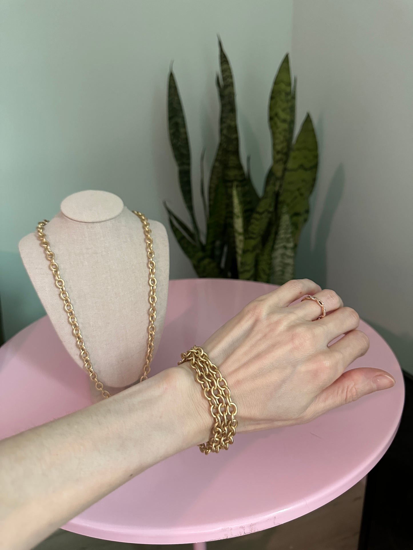 Chunky Matte Gold Chain Layering Necklace