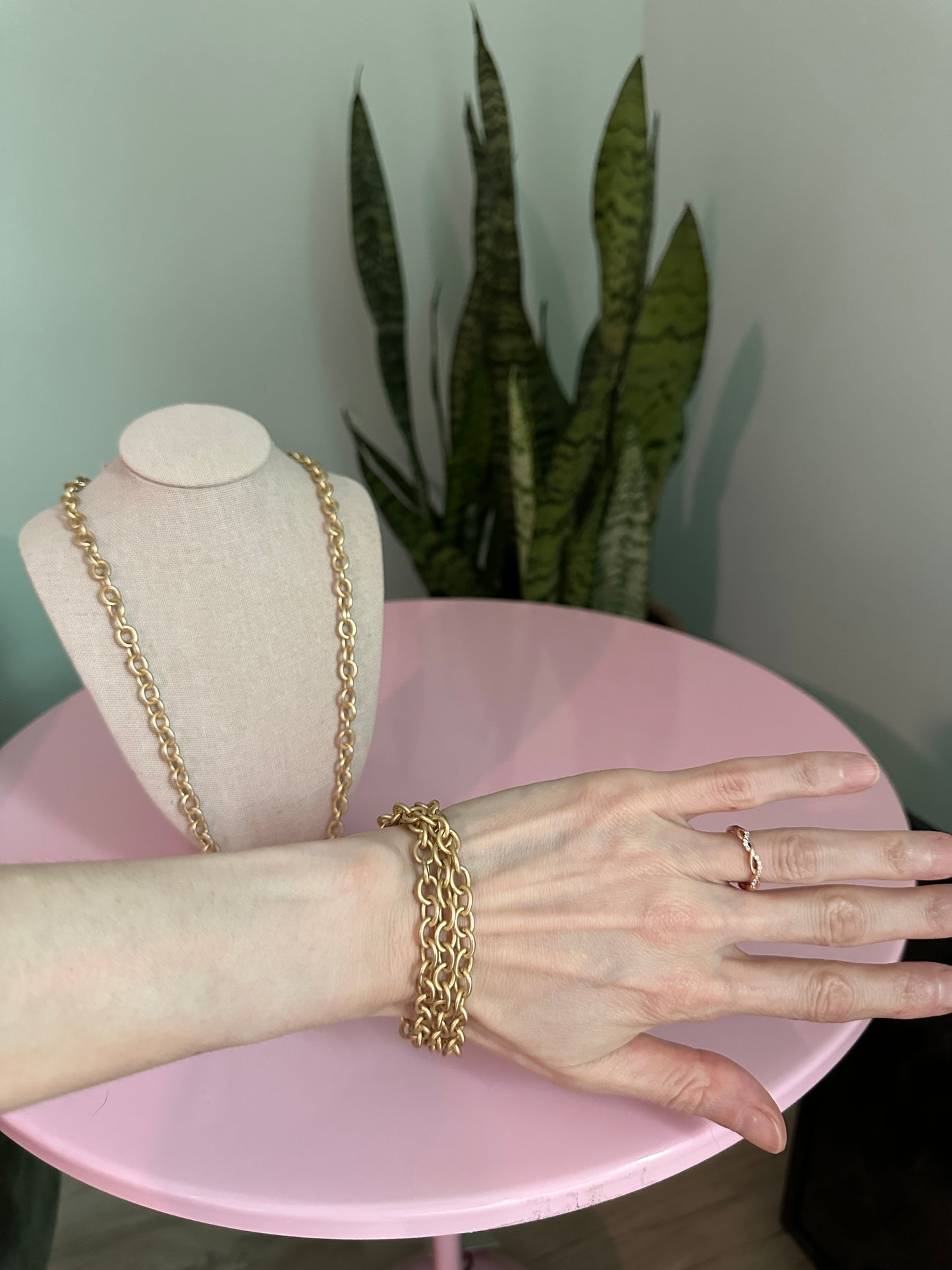 Chunky Matte Gold Chain Layering Necklace