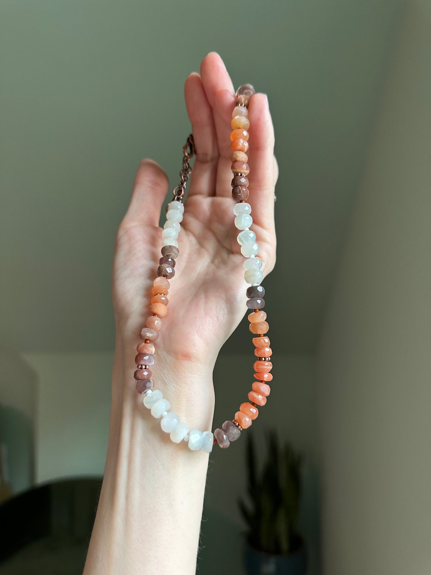 Sunset Glow Moonstone Choker