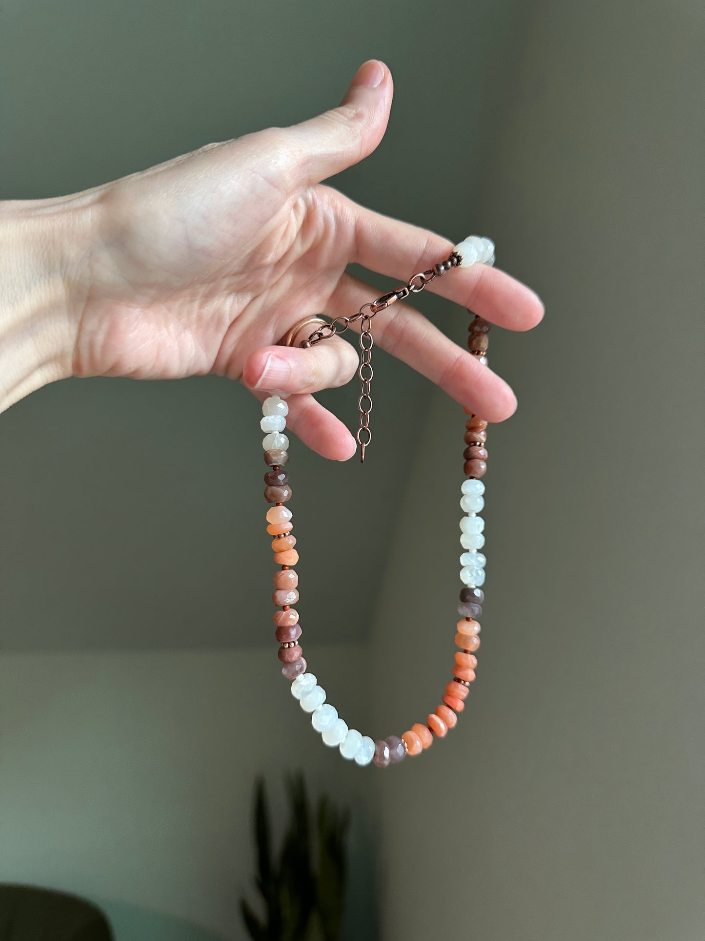 Sunset Glow Moonstone Choker
