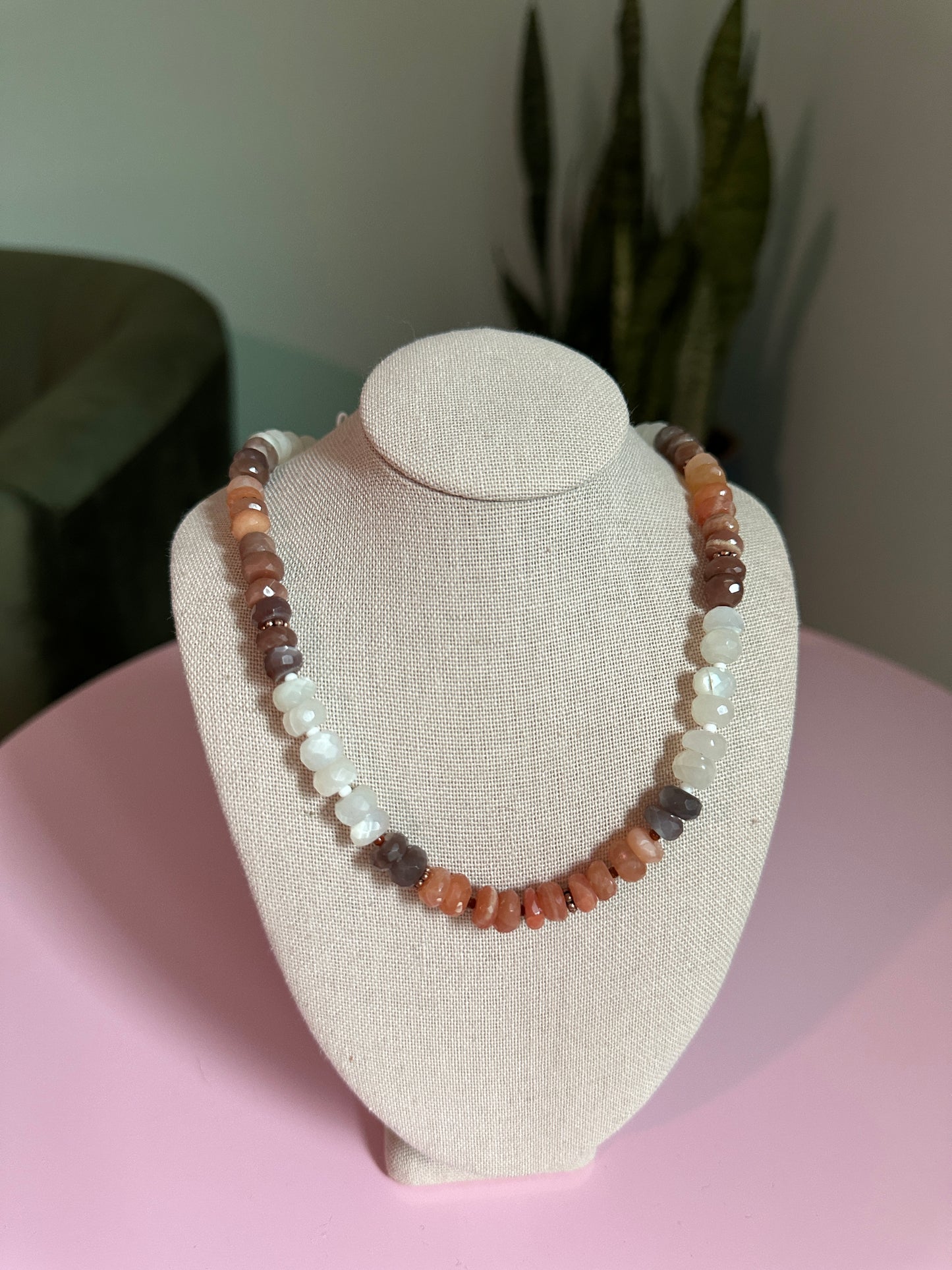 Sunset Glow Moonstone Choker