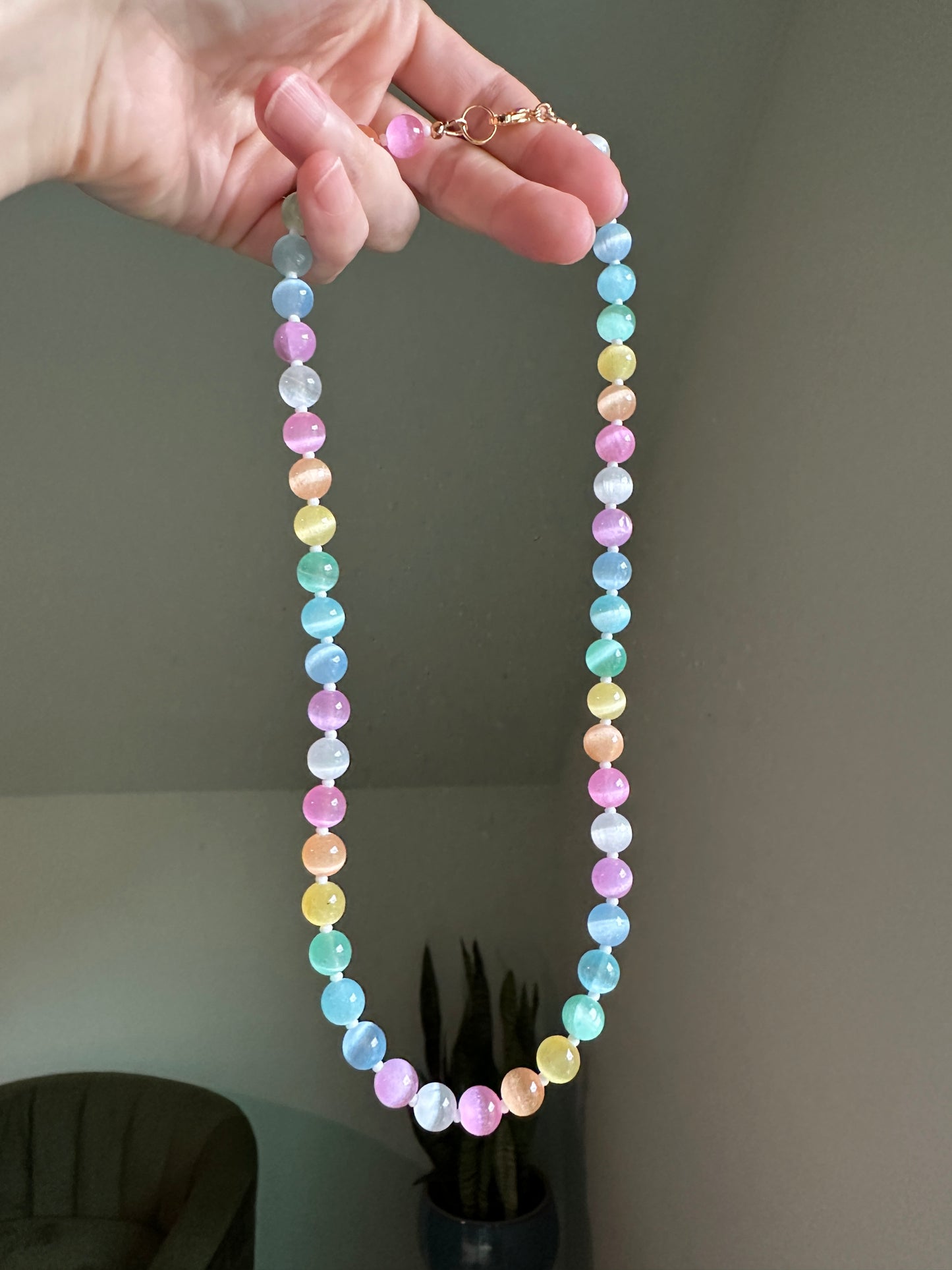 Selenite Beaded Necklace