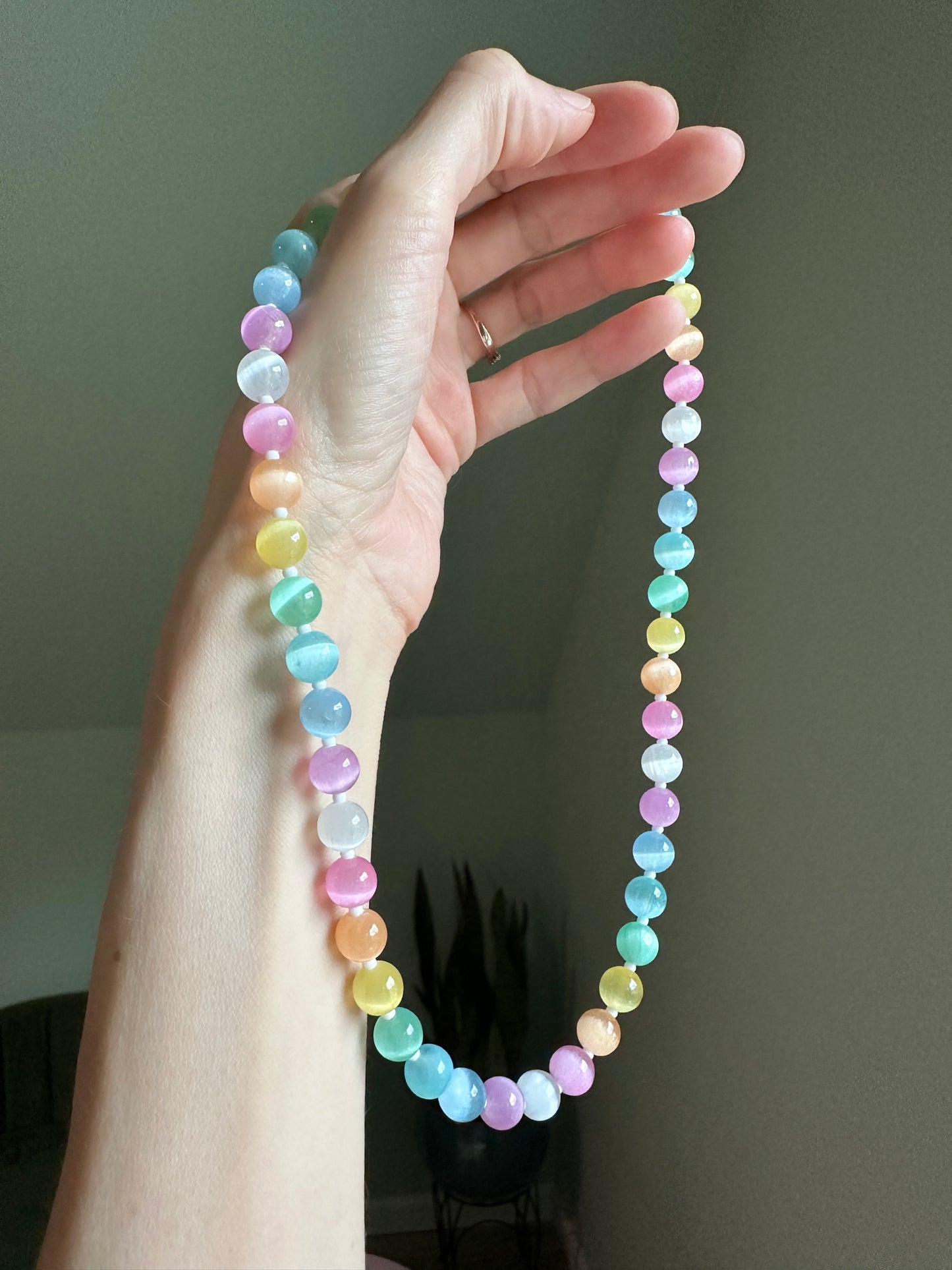 Selenite Beaded Necklace