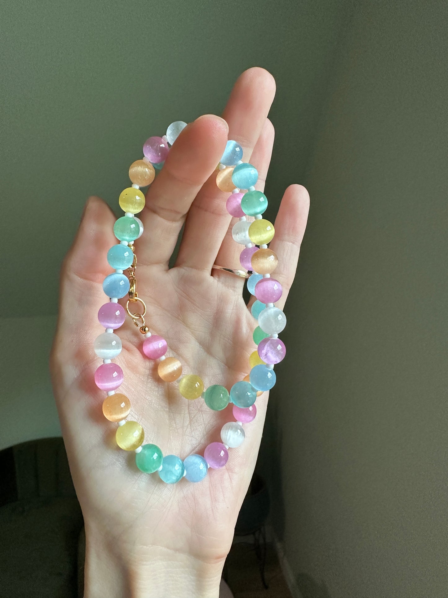 Selenite Beaded Necklace