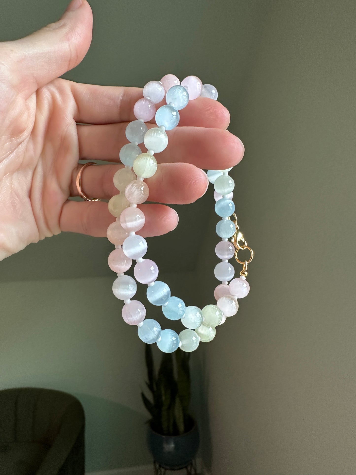 Selenite Beaded Necklace