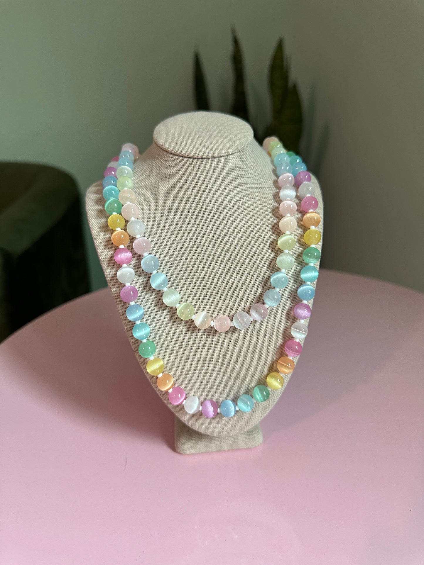 Selenite Beaded Necklace