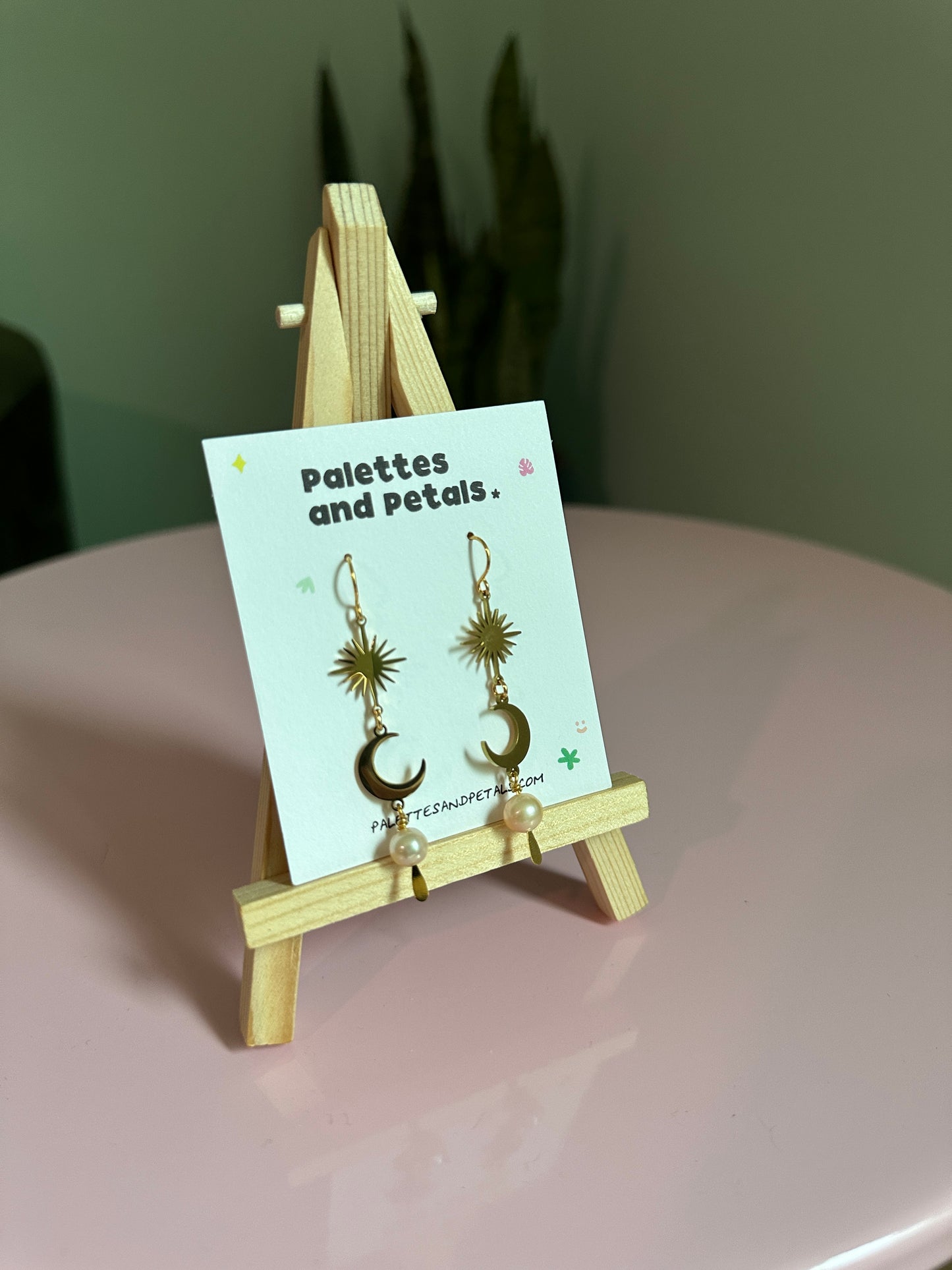 Pink Pearl Celestial Glow Earrings