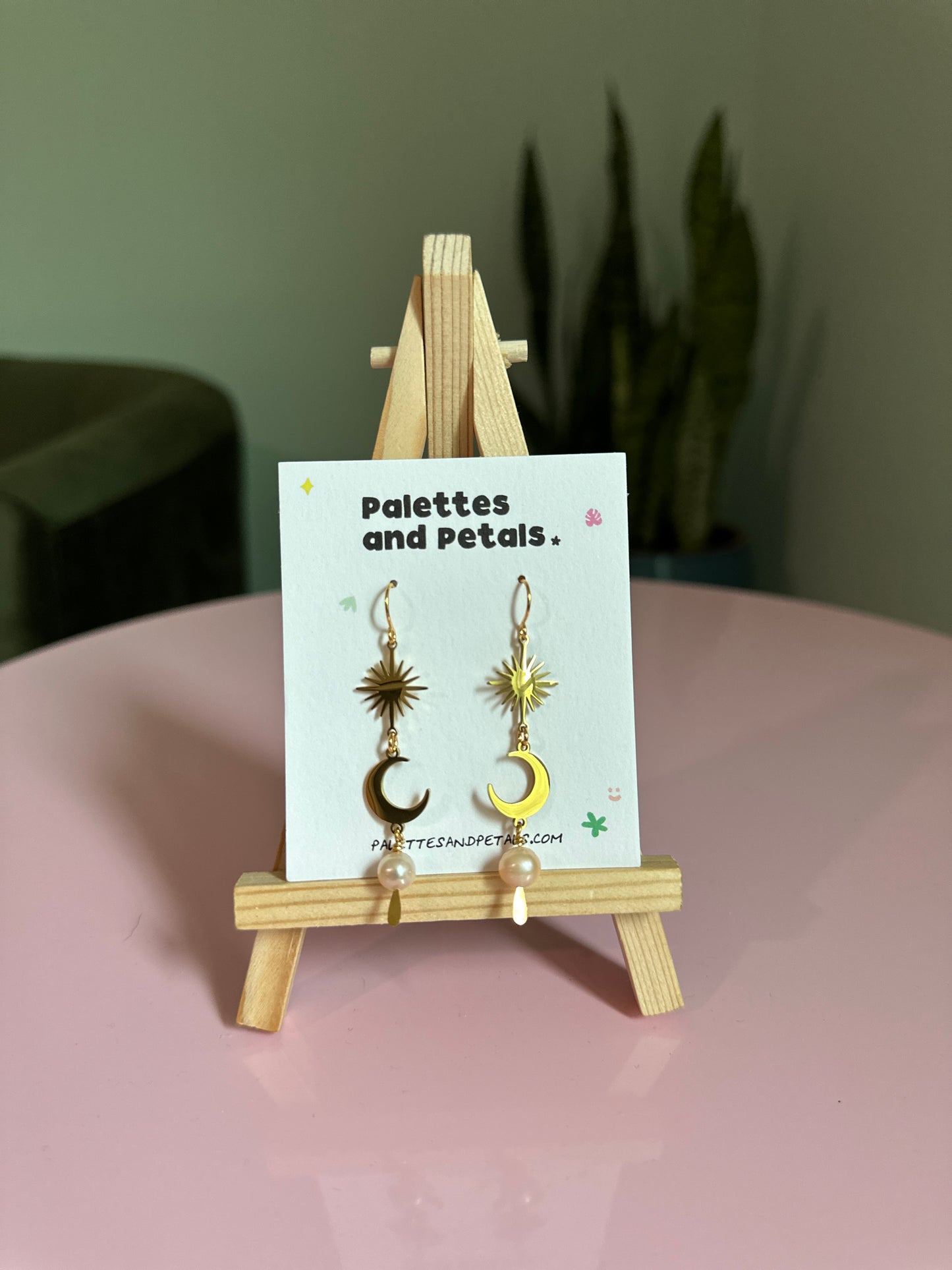 Pink Pearl Celestial Glow Earrings