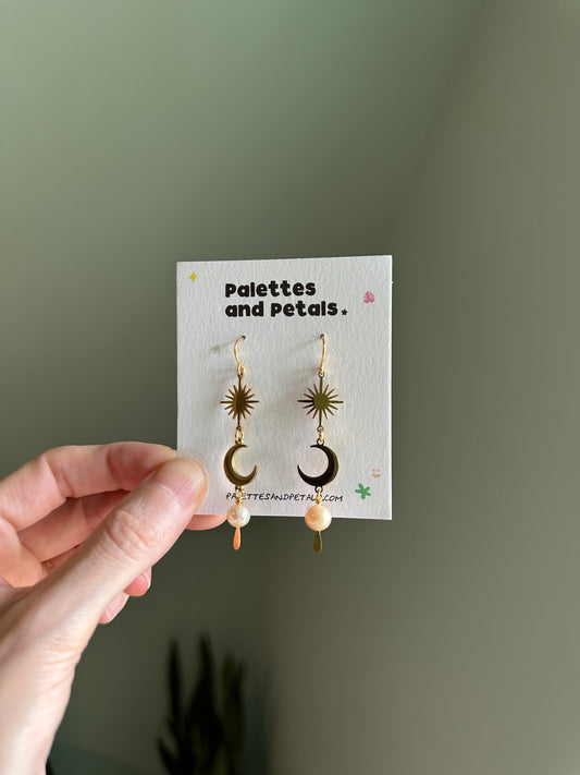 Pink Pearl Celestial Glow Earrings