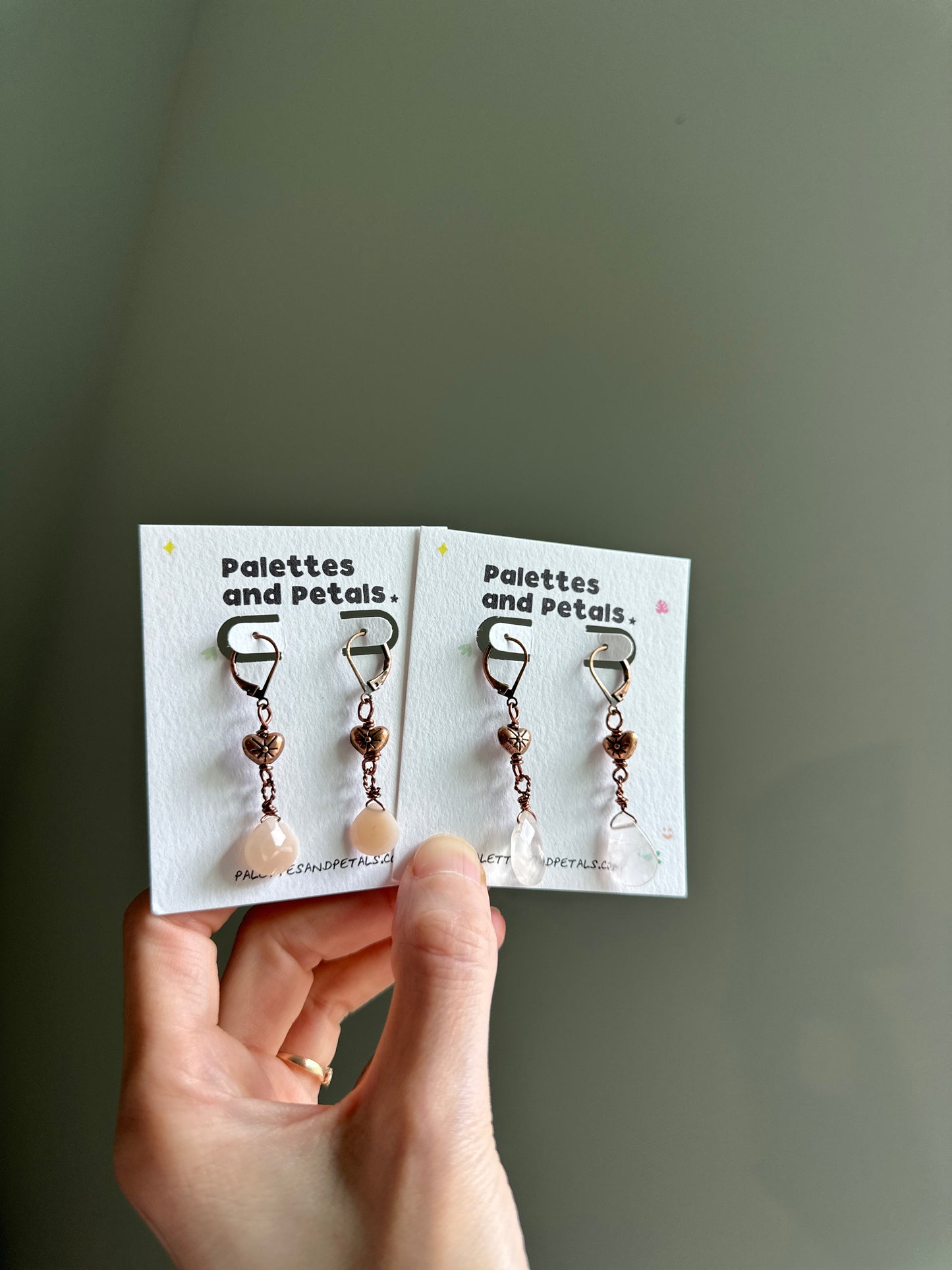 Antique Heart Gemstone Earrings