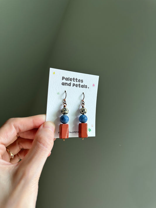 Geometric Matte Bead Earrings
