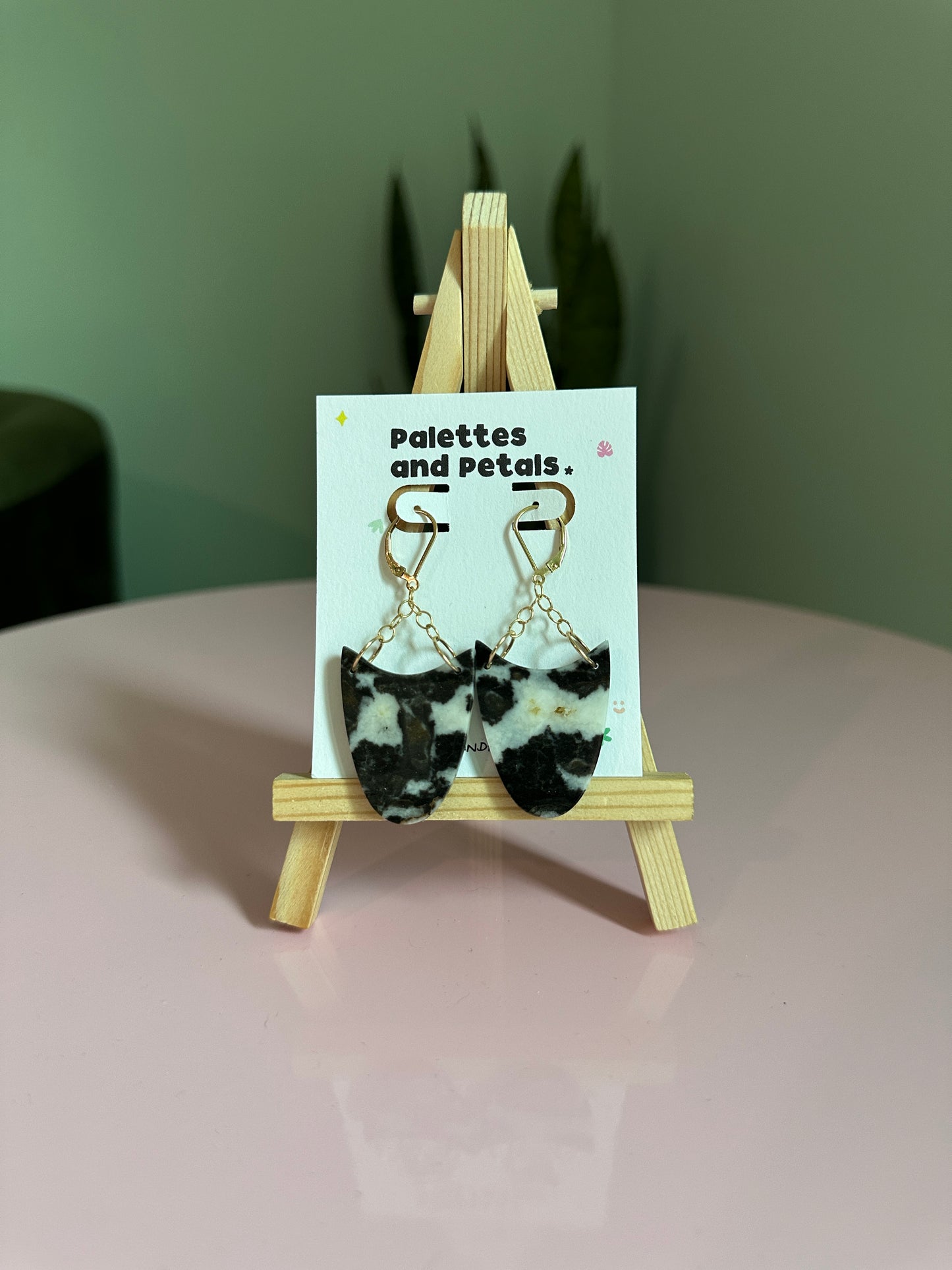 Zebra Jasper Gold Filled Earrings