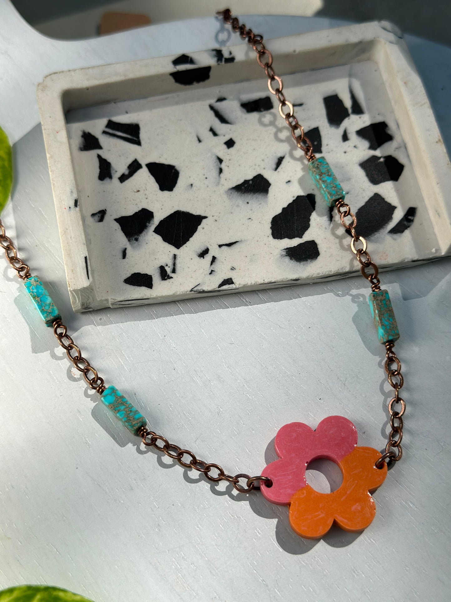 Retro Boho Vintage Flower Girl Necklace