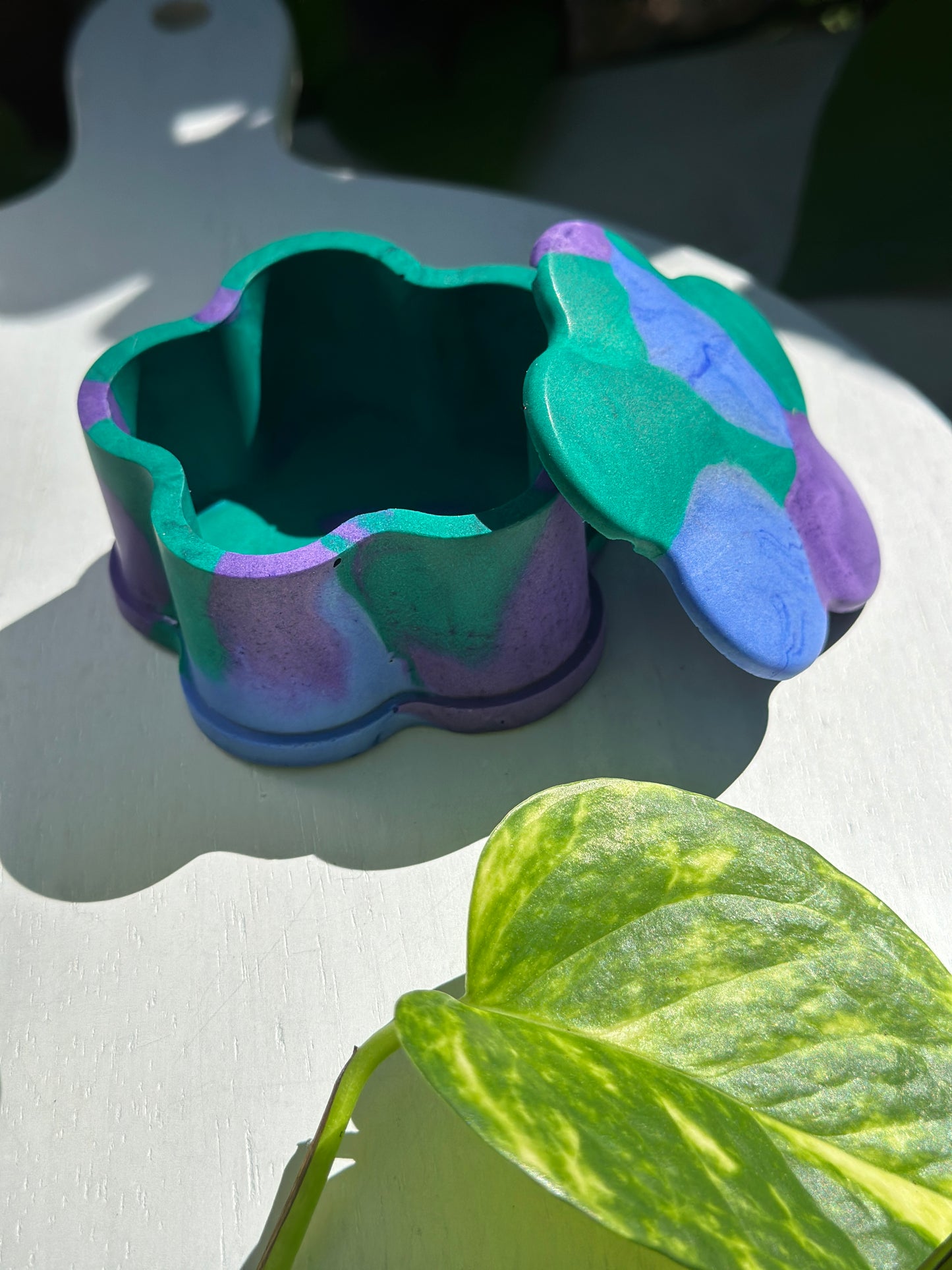 Purple/Blue/Green Flower Box