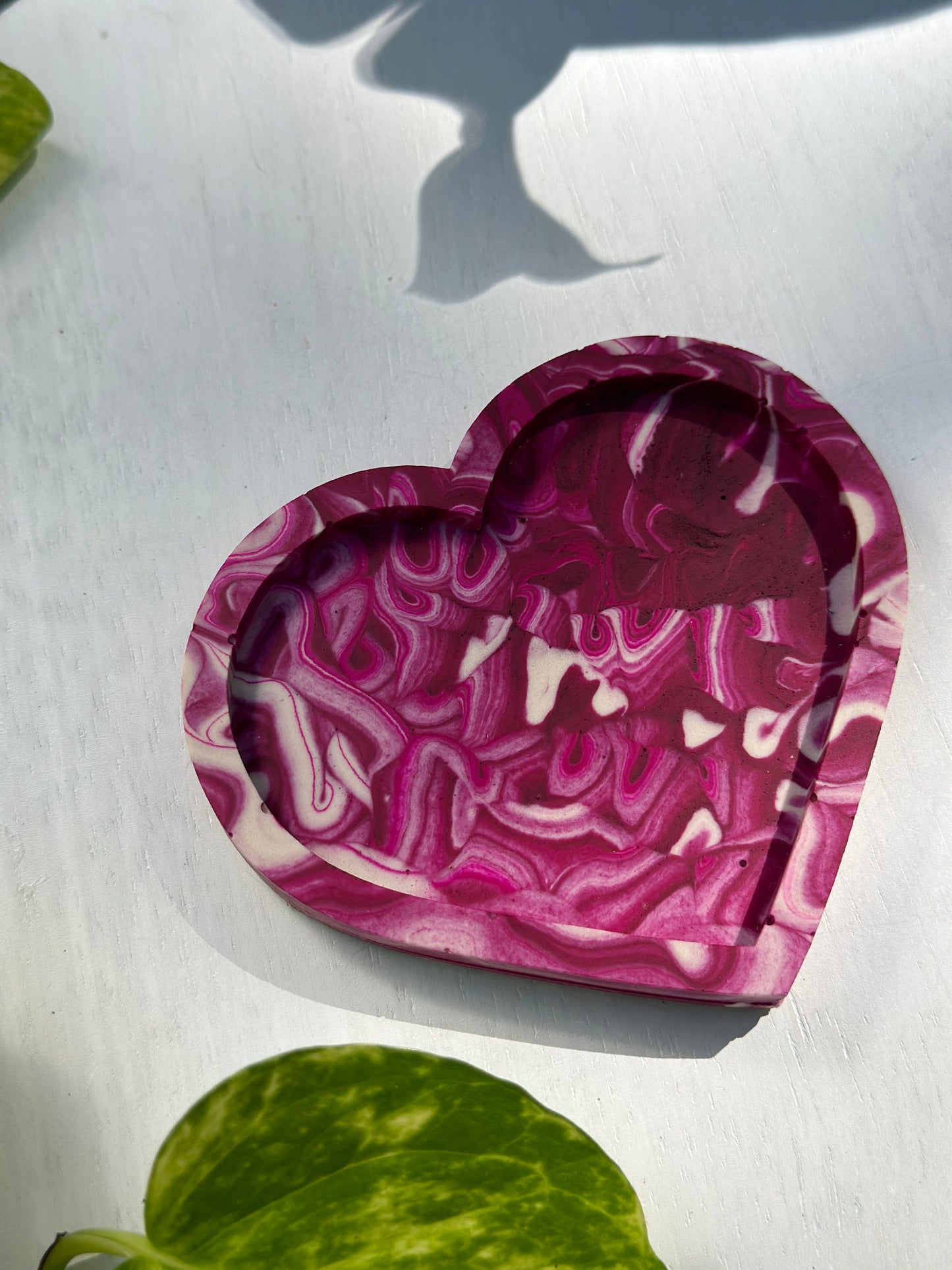 Rosey Swirl Heart Mini Trinket Dish