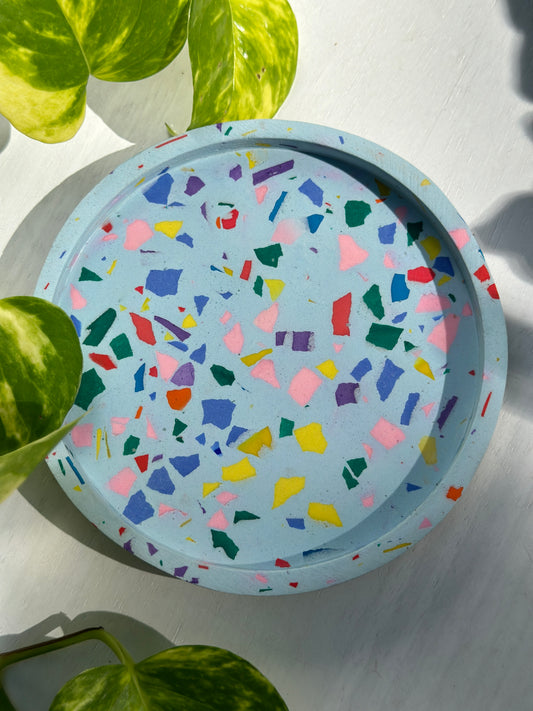 Multi-color Terrazzo Trinket Dish - Round