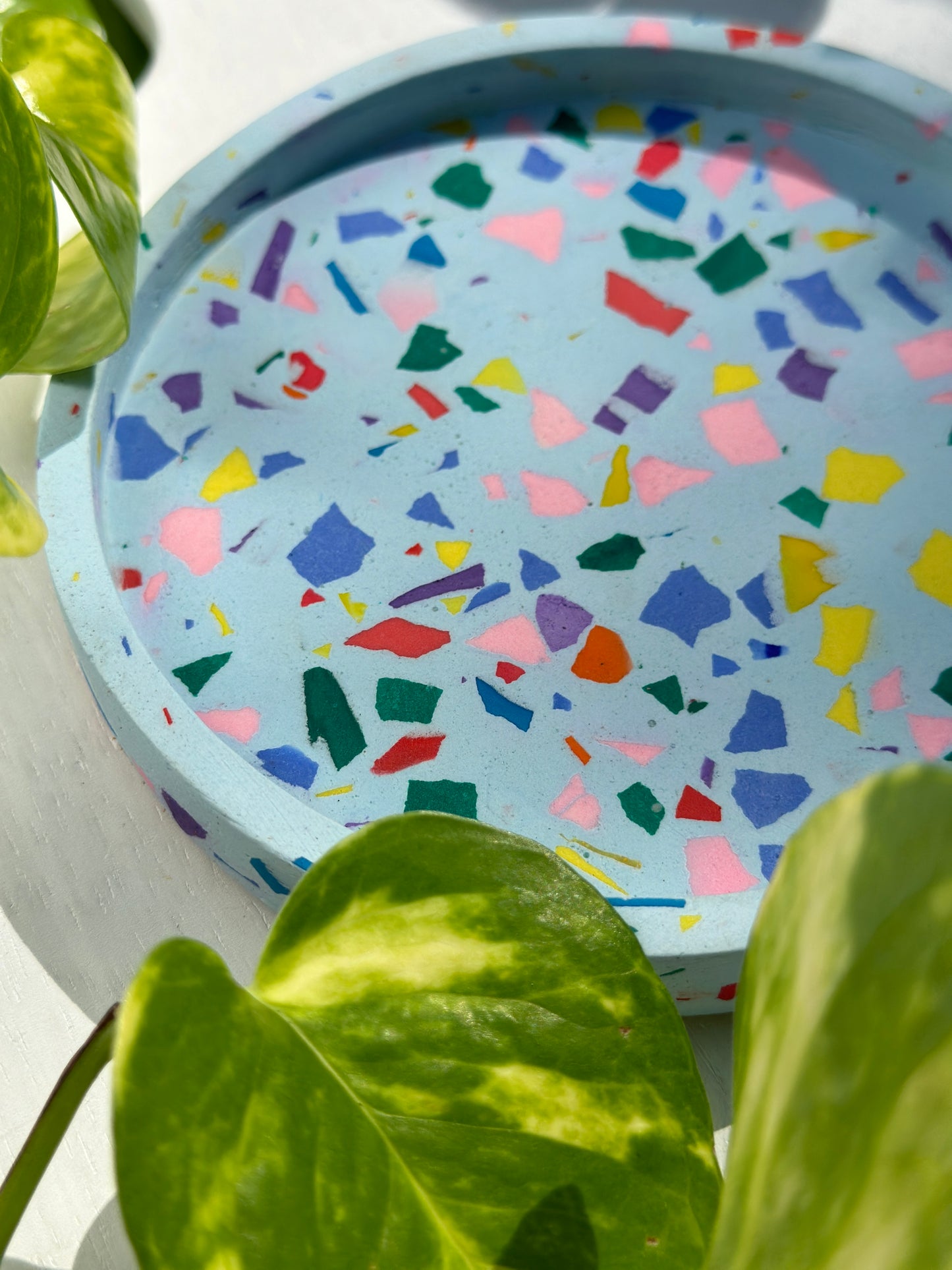 Multi-color Terrazzo Trinket Dish - Round
