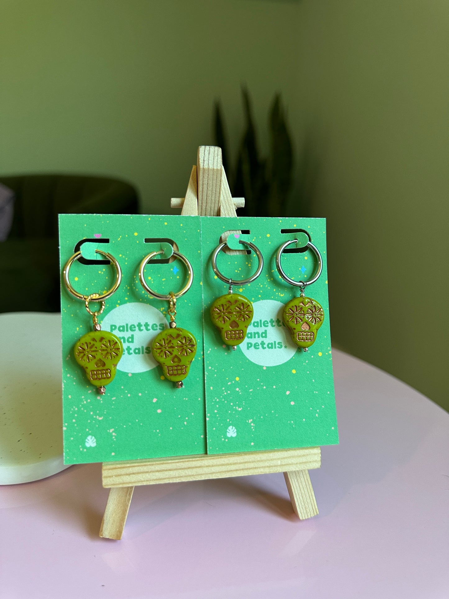 Sugar Skull Hoop Earrings
