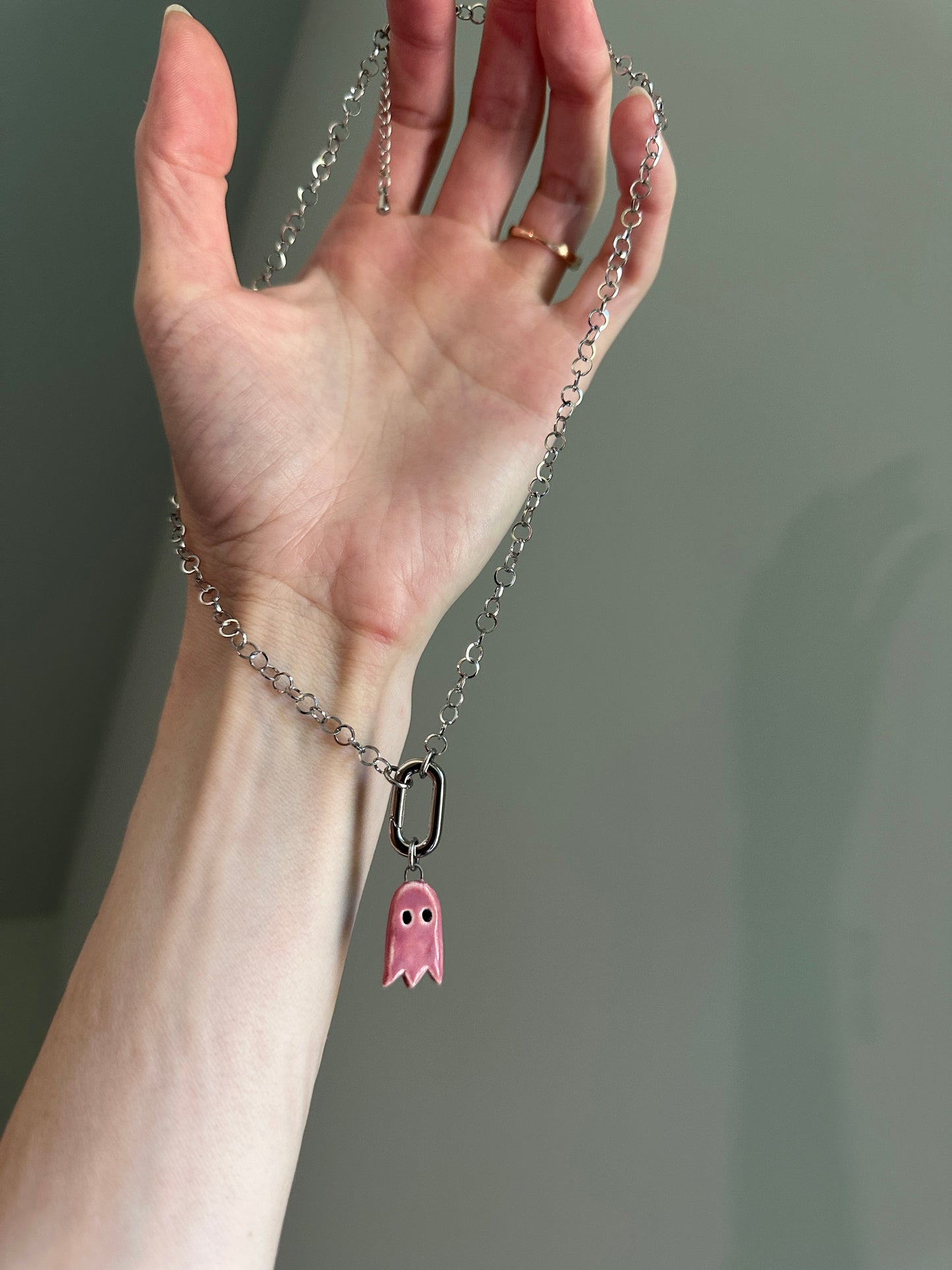 Spooky Charm Stainless Steel Necklace
