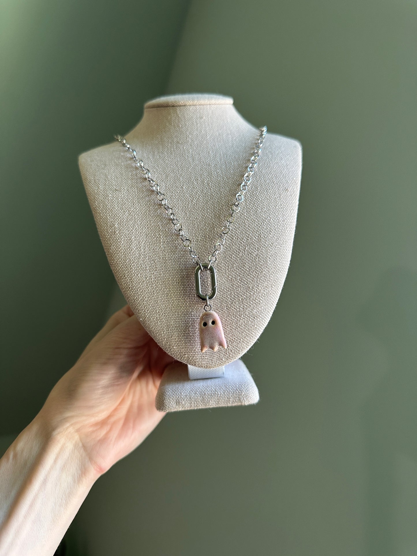 Spooky Charm Stainless Steel Necklace