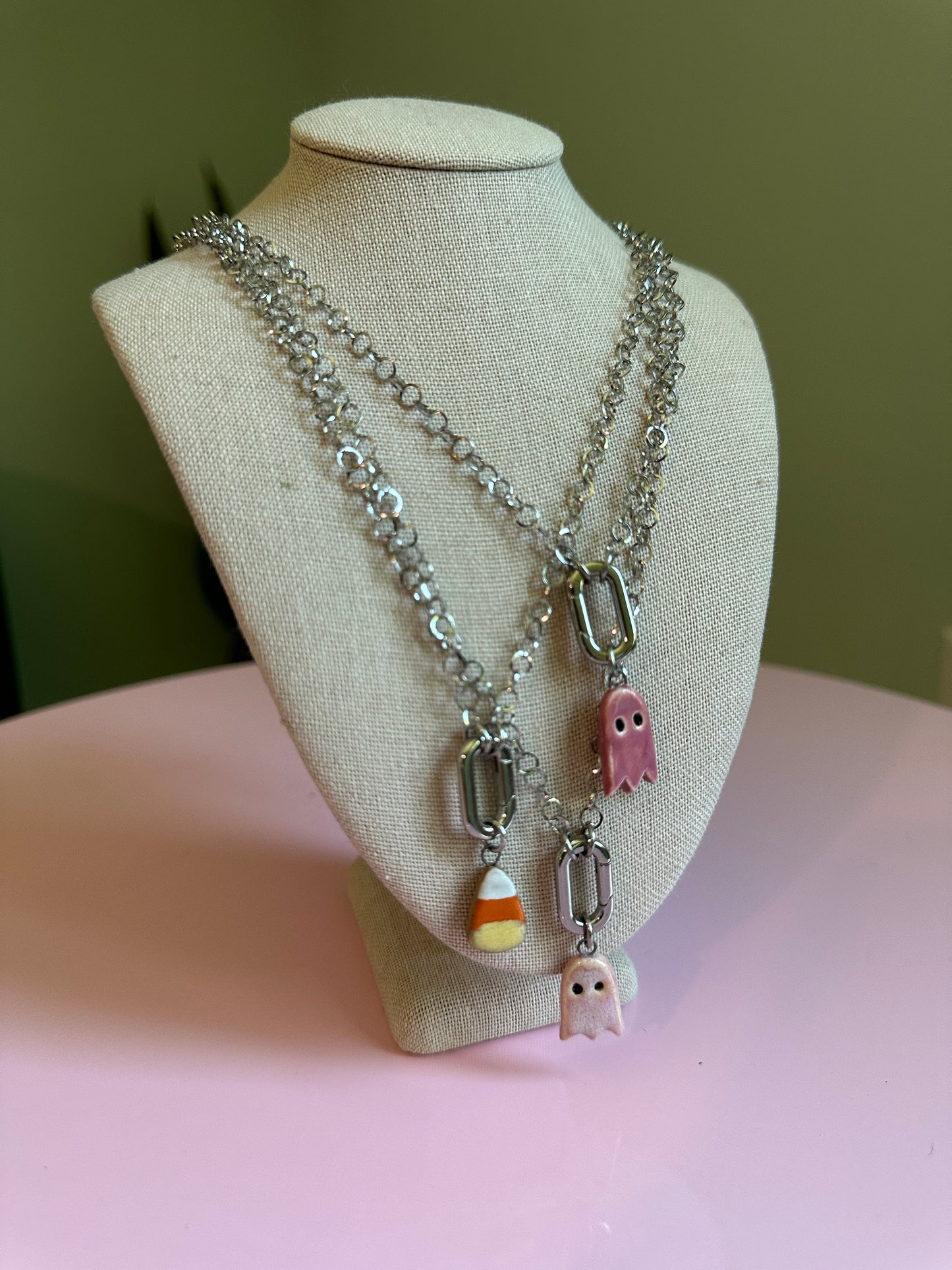 Spooky Charm Stainless Steel Necklace
