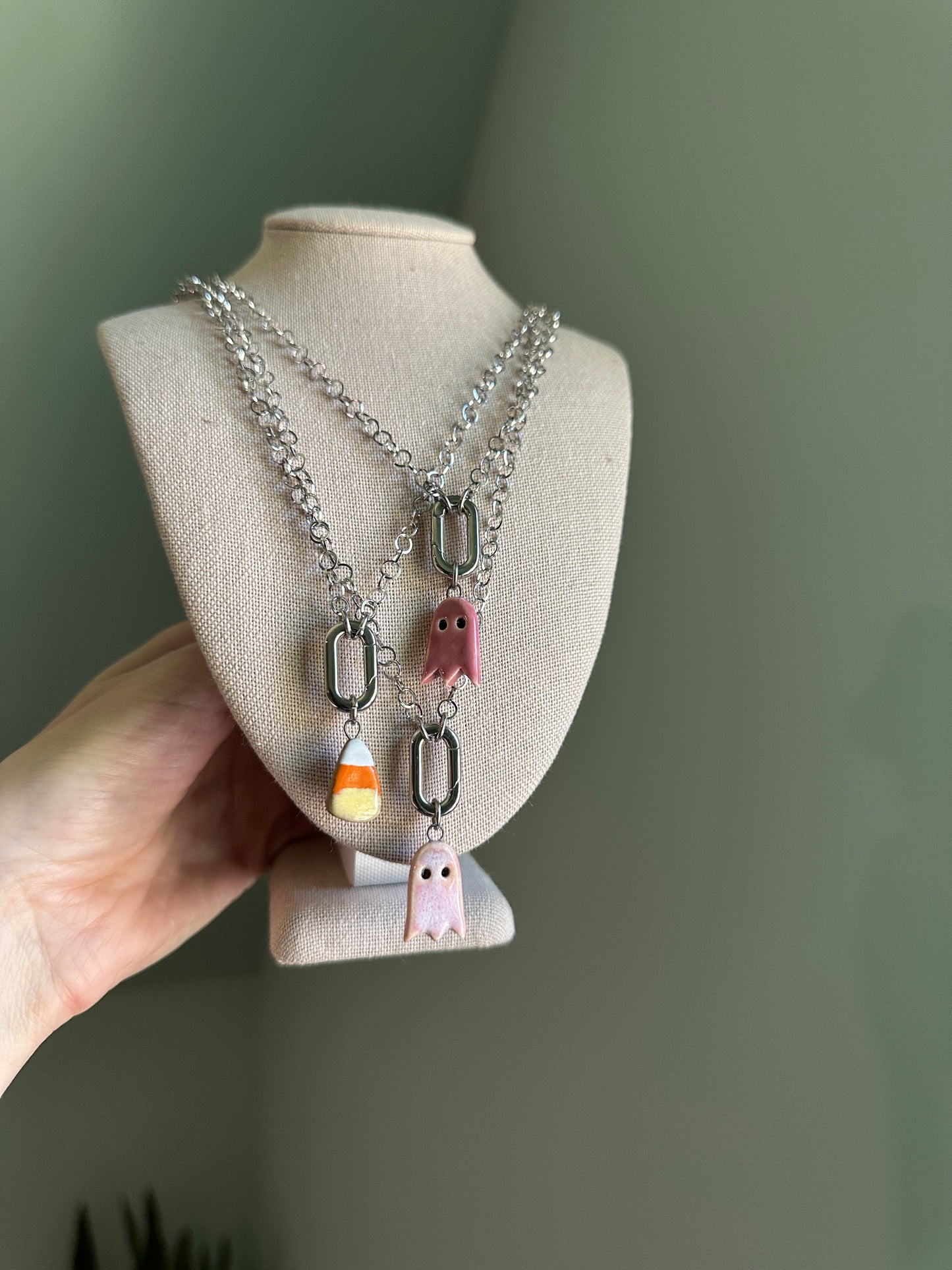 Spooky Charm Stainless Steel Necklace