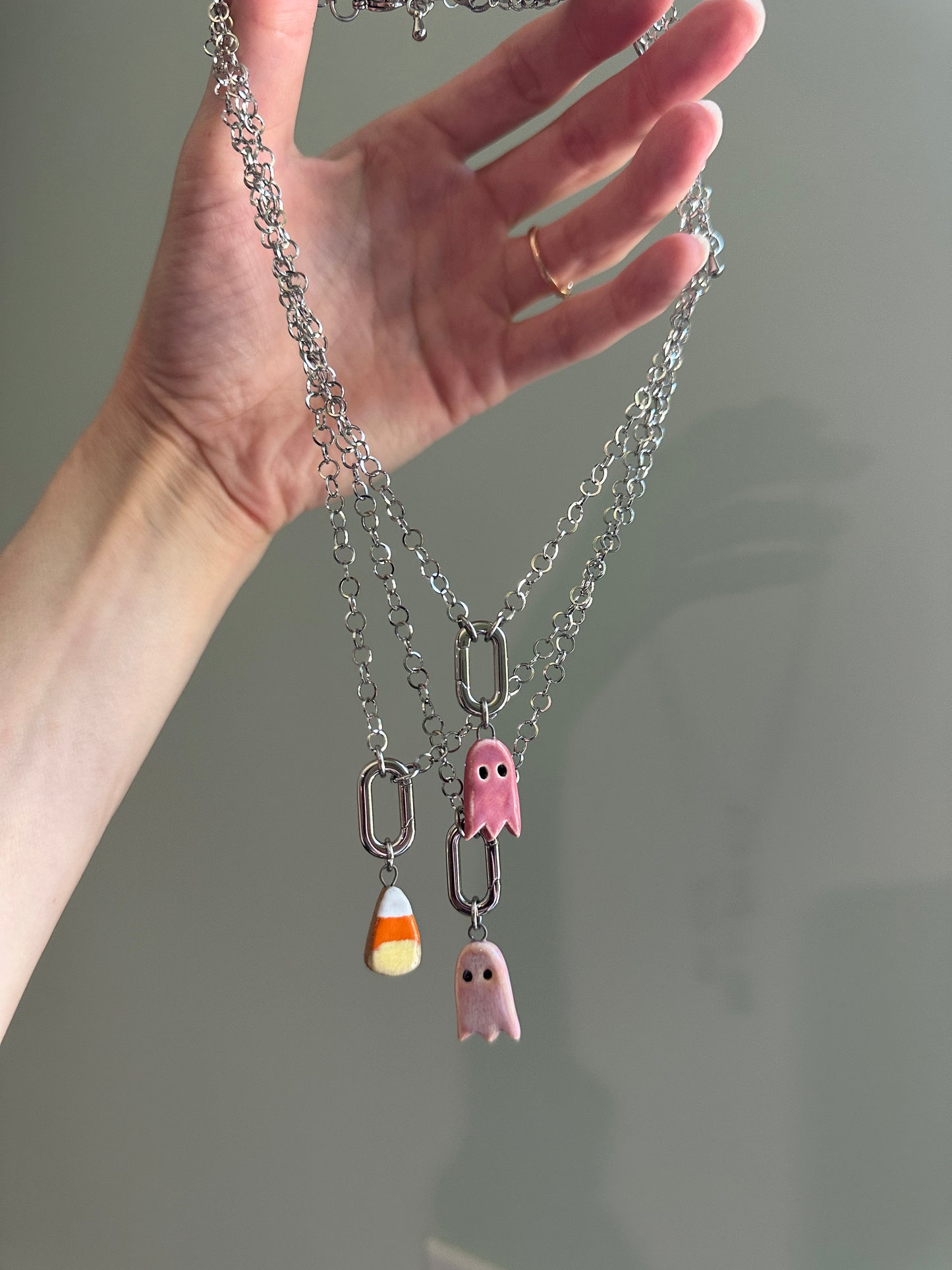 Spooky Charm Stainless Steel Necklace