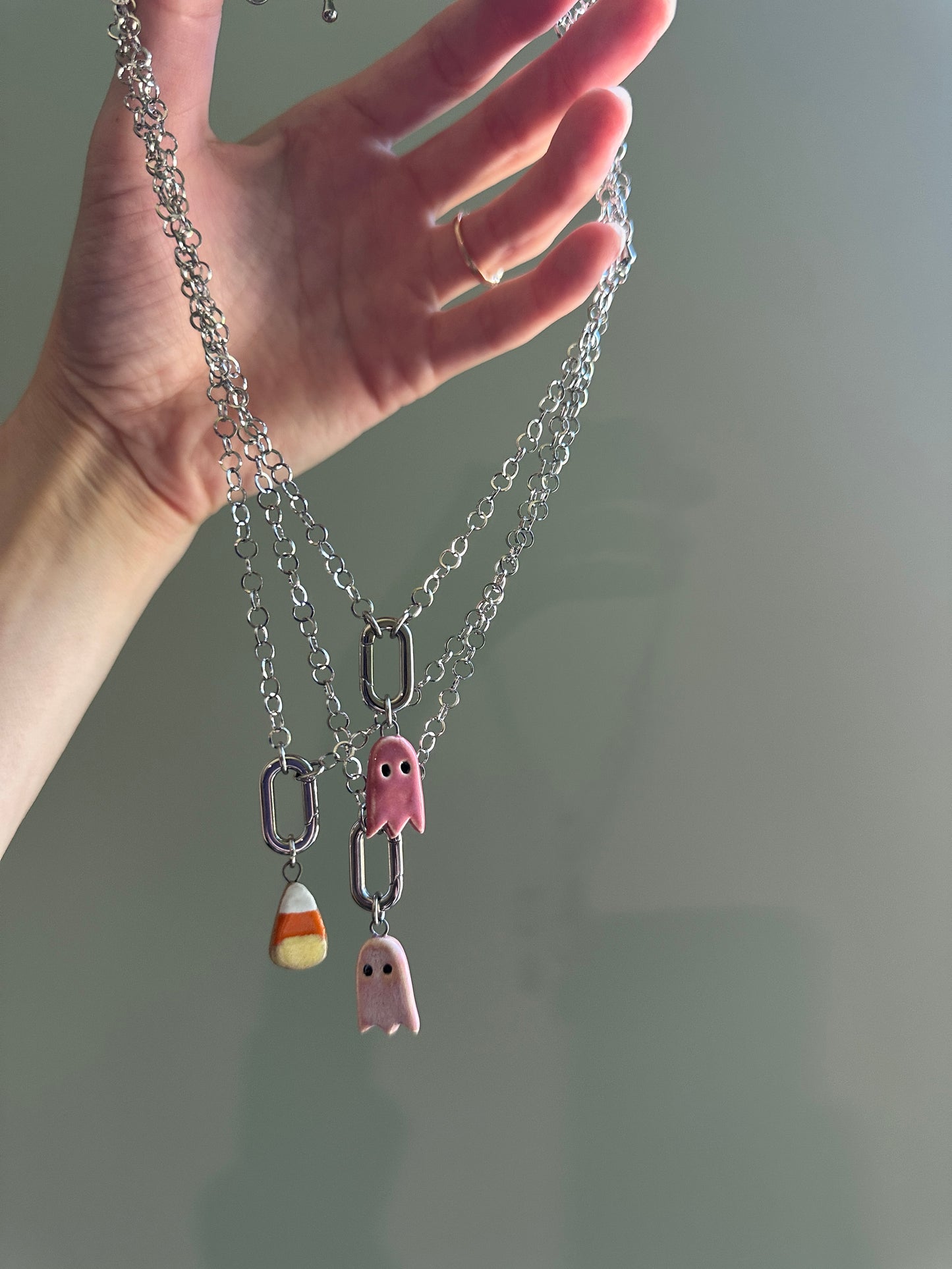 Spooky Charm Stainless Steel Necklace