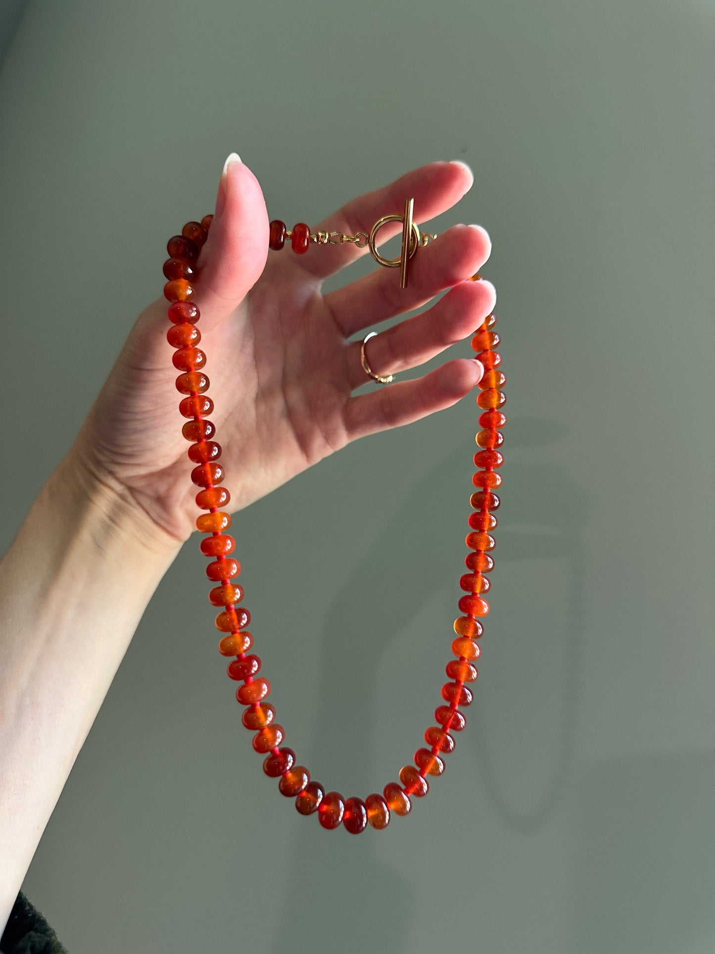 Fiery Carnelian Beaded Necklace