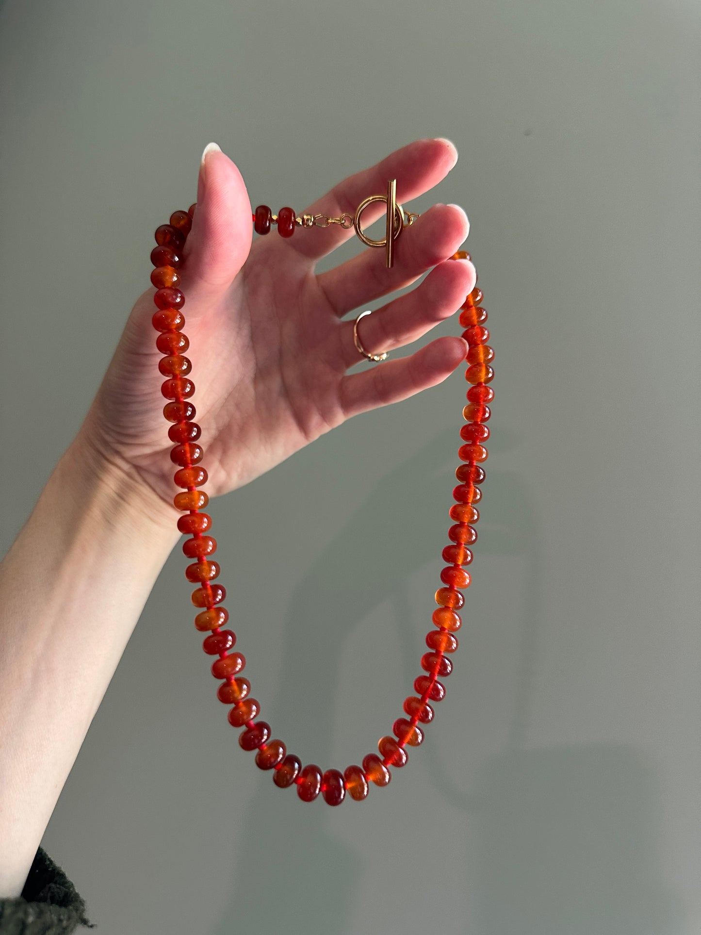 Fiery Carnelian Beaded Necklace