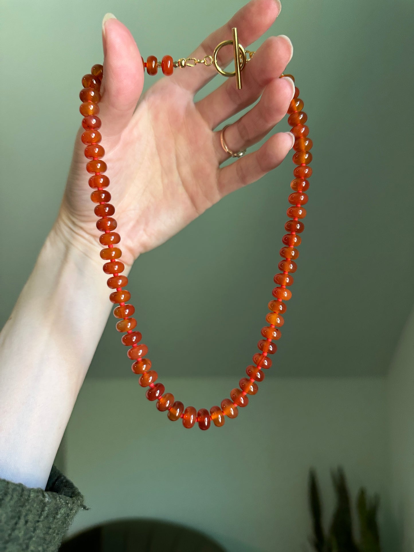 Fiery Carnelian Beaded Necklace