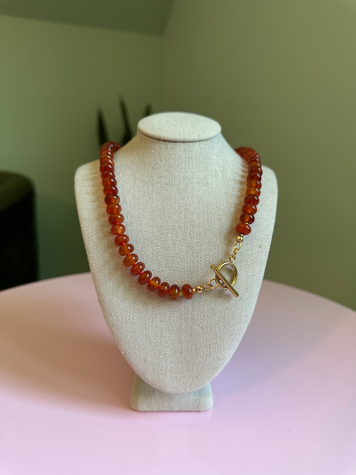Fiery Carnelian Beaded Necklace