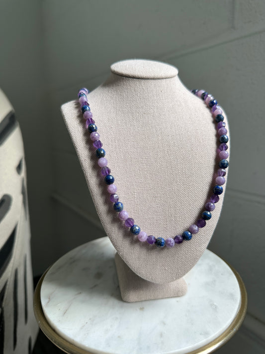 Amethyst and Lapis Winter Skies Necklace